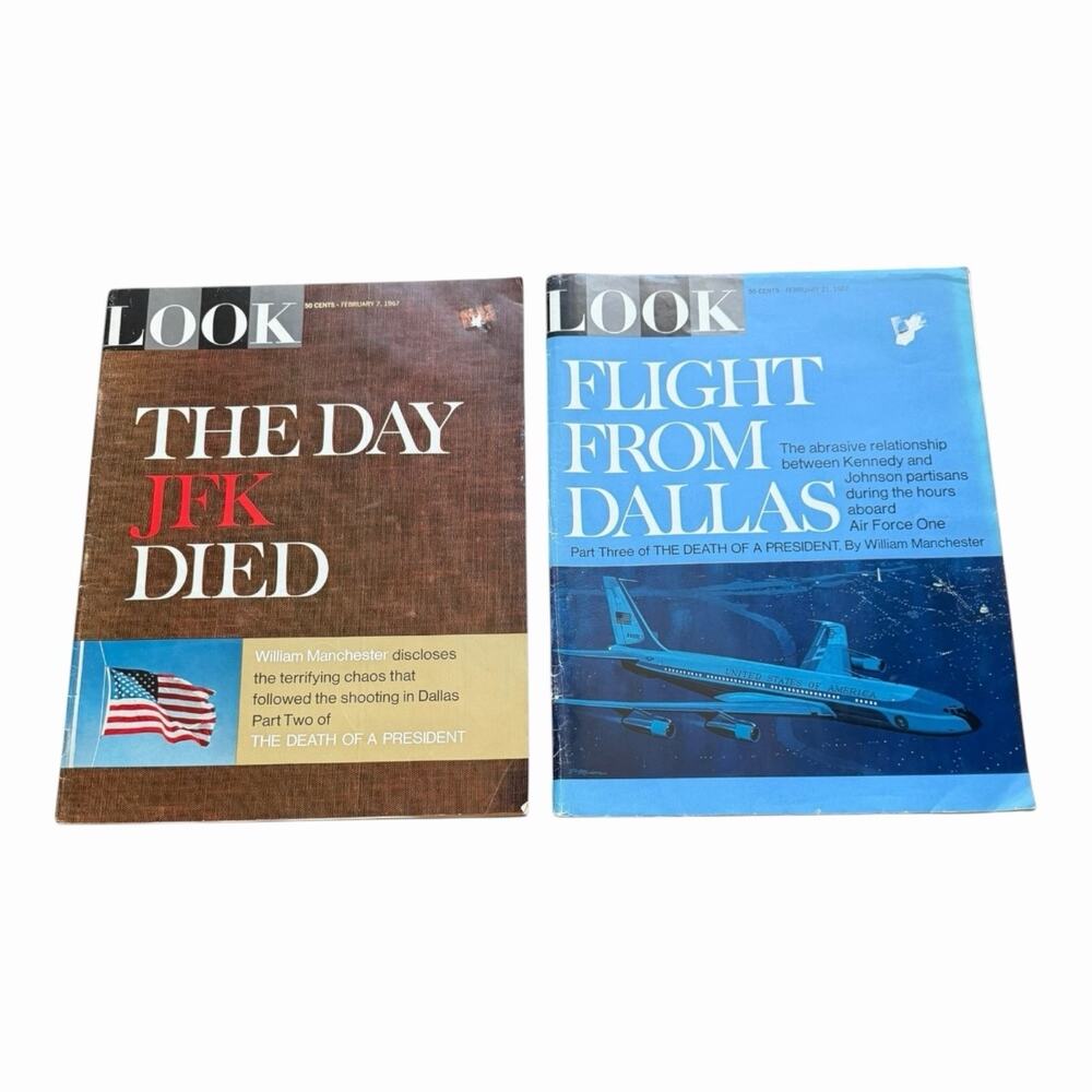 Vintage LOOK Magazine JFK 1967 Lot 2 William Manchester Death of a President